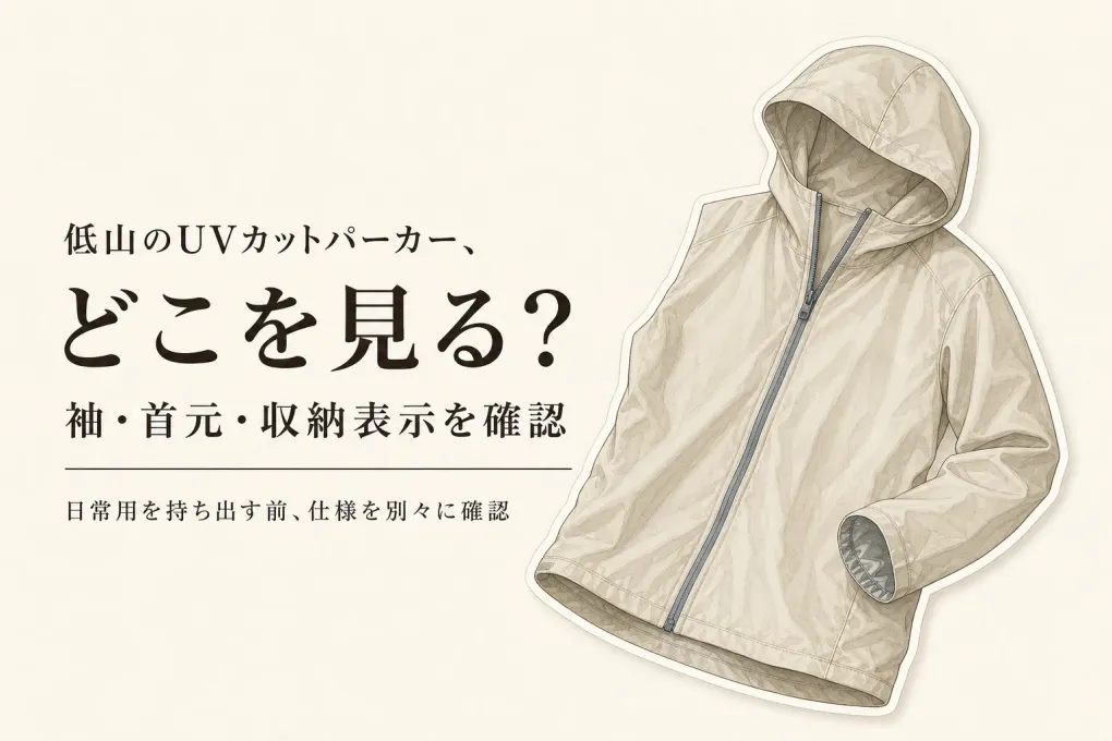 初秋の低山でUVカットパーカーは使える？日常用を持ち出す前の袖・首元・収納表示の確認