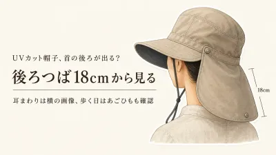 秋口の散歩・送り迎えでUVカット帽子の首の日よけは何cm必要？後ろつばの長さと横のすき間の見方