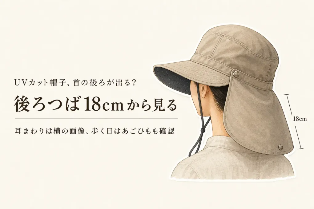 秋口の散歩・送り迎えでUVカット帽子の首の日よけは何cm必要？後ろつばの長さと横のすき間の見方
