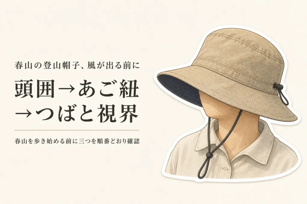 春山の登山帽子、あご紐はいつ締める？風が出る前に行う頭囲・つば・視界の確認