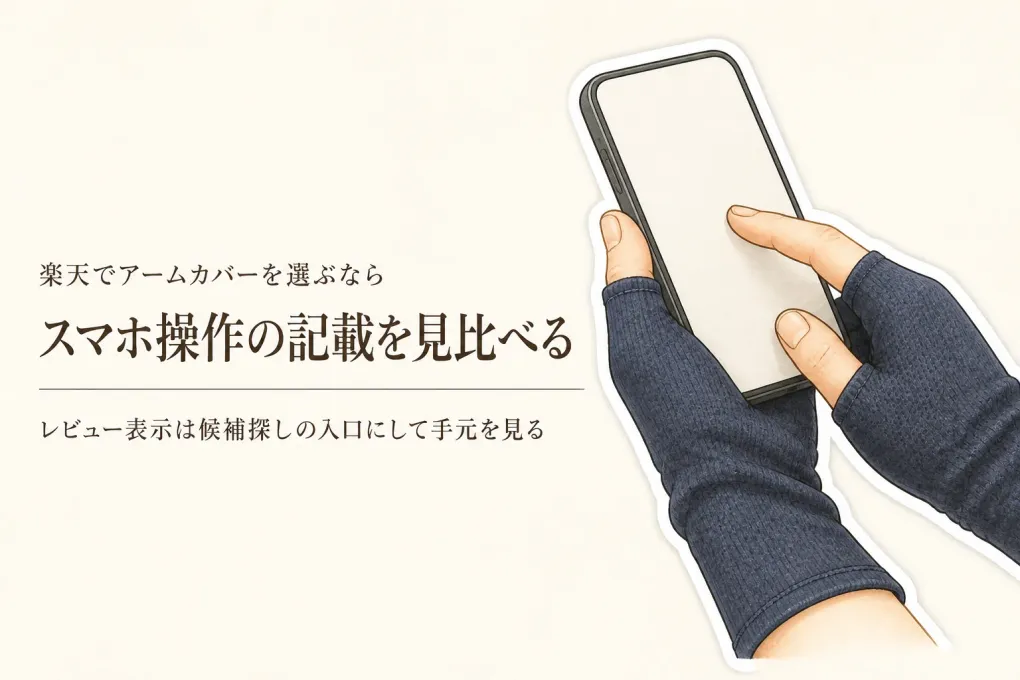 楽天でレビュー数が多い指穴付きアームカバーを比較｜スマホ操作の記載で見る4候補